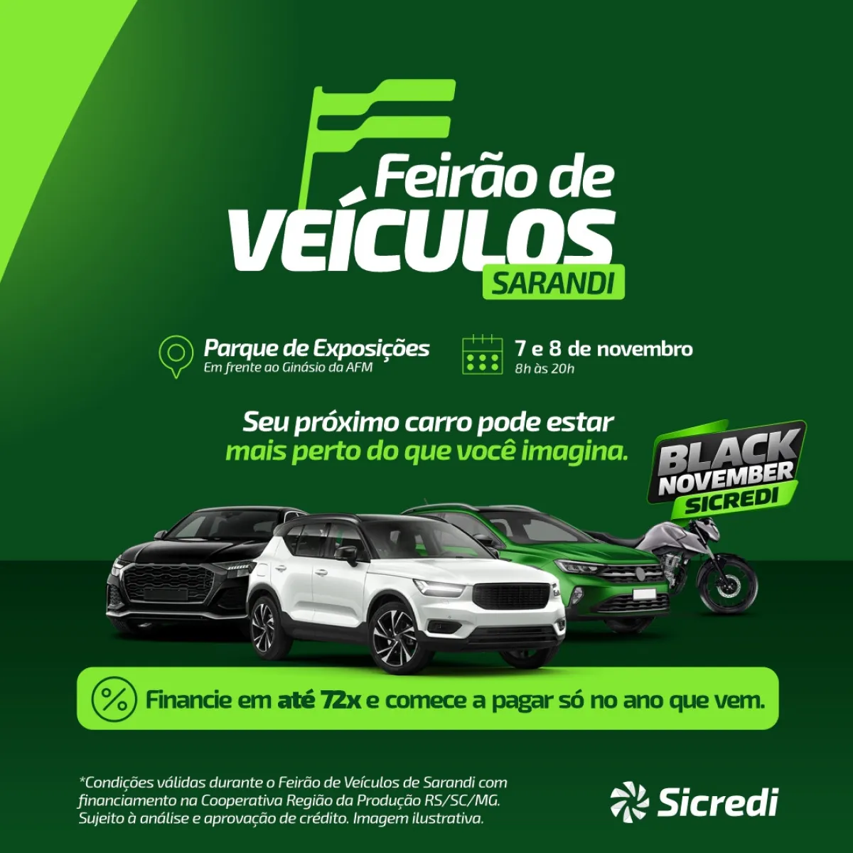 Carro novo e parcelas só ano que vem? Conheça as condições do Feirão de Veículos Sarandi