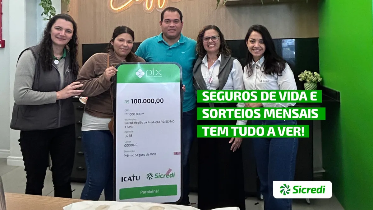 Associado do Sicredi ganha R$ 100 mil com sorteio do seguro de vida da Icatu Coopera
